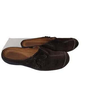 Naturalizer Natural Soul Womens Slip-on Comfort Shoes Mules Brown Suede Sz 8.5